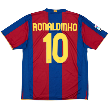 2007-08 Barcelona Home Shirt Ronaldinho #10 - 8/10 - (L)