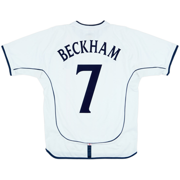 2001-03 England Home Shirt Beckham #7 - 6/10 - (M)