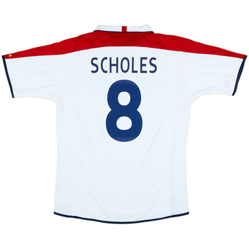 2003-05 England Home Shirt Scholes #8 - 8/10 - (L)