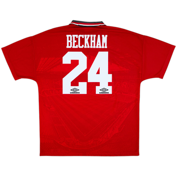 1994-96 Manchester United Home Shirt Beckham #24 - 8/10 - (XL)
