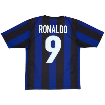 1999-00 Inter Milan Basic Home Shirt Ronaldo #9 - 6/10 - (XL.Boys)