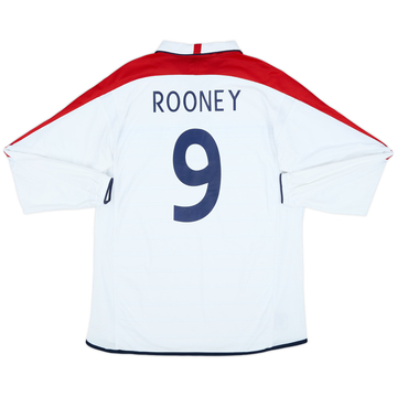 2003-05 England Home L/S Shirt Rooney #9 - 8/10 - (L)