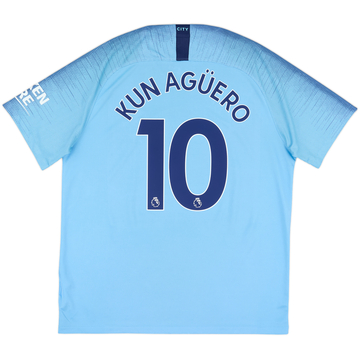 2018-19 Manchester City Home Shirt Kun Aguero #10 - 6/10 - (XL)