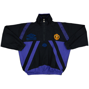 1996-97 Manchester United Umbro 1/4 Zip Drill Top - 8/10 - (XL)
