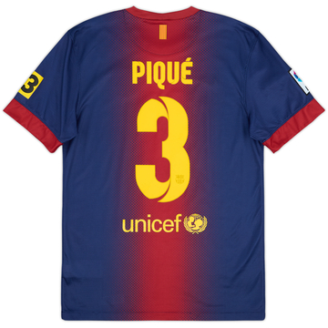 2012-13 Barcelona Home Shirt Pique #3 - 7/10 - (S)