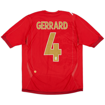 2006-08 England Away Shirt Gerrard #4 - 6/10 - (M)