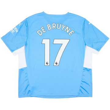 2021-22 Manchester City Home Shirt De Bruyne #17 - 9/10 - (XXL)