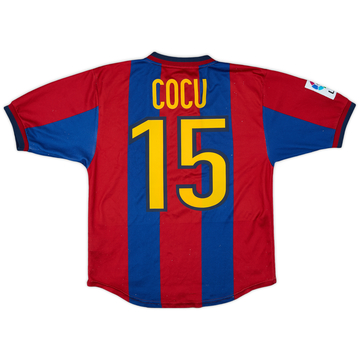 1998-00 Barcelona Home Shirt Cocu #15 - 7/10 - (XL.Boys)