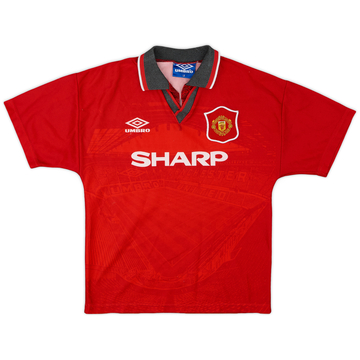 1994-96 Manchester United Home Shirt - 6/10 - (L.Boys)