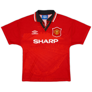 1994-96 Manchester United Home Shirt - 7/10 - (L.Boys)