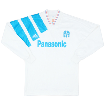 1991-92 Olympique Marseille Home L/S Shirt - 7/10 - (S)