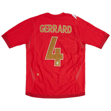 2006-08 England Away Shirt Gerrard #4 - 7/10 - (M)
