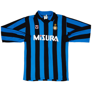 1990-91 Inter Milan Home L/S Shirt - 8/10 - (L)