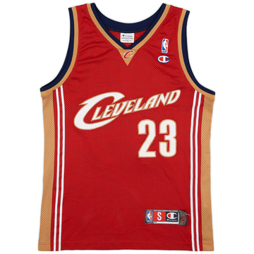 2003-10 Cleveland Cavaliers James #23 Champion Authentic Away Jersey - 6/10 - (S)