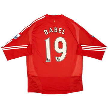 2008-09 Liverpool Match Issue Home L/S Shirt Babel #19