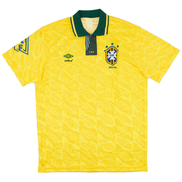 1991-93 Brazil Home Shirt - 8/10 - (L)