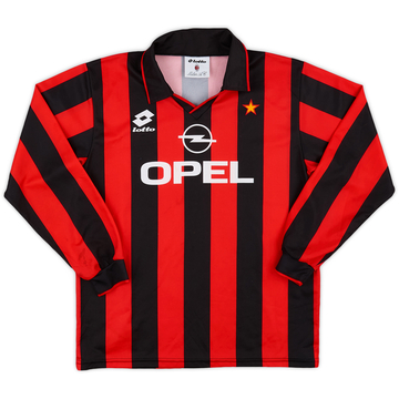 1994-95 AC Milan Home L/S Shirt - 8/10 - (XL.Boys)