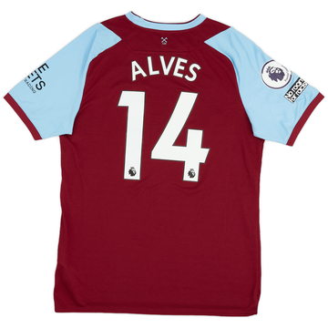 2020-21 West Ham Match Issue Home Shirt Alves #14
