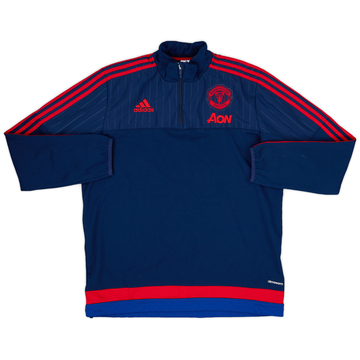2015-16 Manchester United adidas 1/4 Zip Drill Top - 8/10 - (XL)