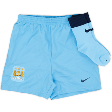 2014-15 Manchester City Home Shorts & Socks - 10/10 - (2-3 Years)