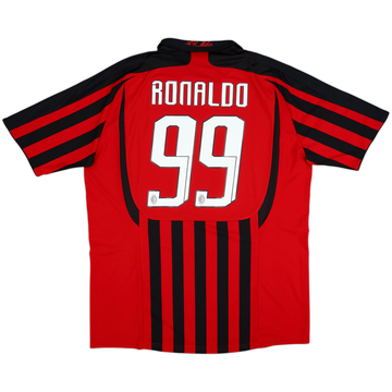 2007-08 AC Milan Home Shirt Ronaldo #99 - 7/10 - (XL)