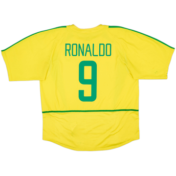 2002-04 Brazil Home Shirt Ronaldo #9 - 4/10 - (XL)