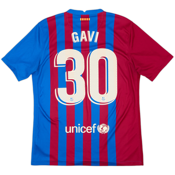 2021-22 Barcelona Home Shirt Gavi #30 - 9/10 - (M)