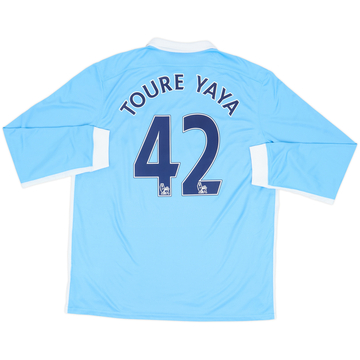 2015-16 Manchester City Home L/S Shirt Toure Yaya #42 - 8/10 - (XL)