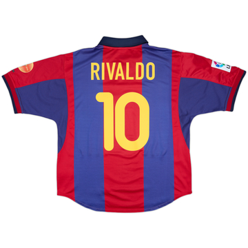 2000-01 Barcelona Home Shirt Rivaldo #10 - 8/10 - (L)
