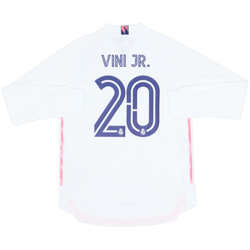 2020-21 Real Madrid Authentic Home L/S Shirt Vini Jr #20 (L)