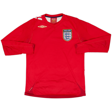 2006-08 England Away L/S Shirt - 4/10 - (S)
