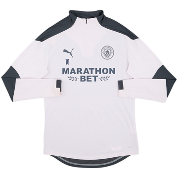 2020-21 Manchester City Player Issue Puma 1/4 Zip Drill Top #10 (Aguero) - 6/10 - (M)