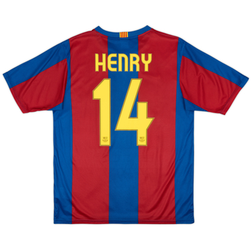 Camiseta básica de local del Barcelona 2007-08 Henry #14 - 8/10 - (M)