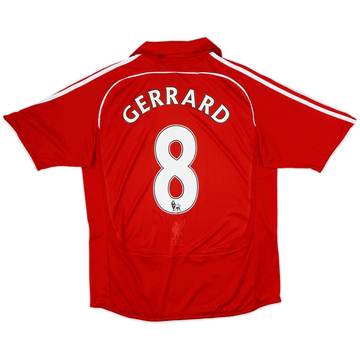 2006-08 Liverpool Home Shirt Gerrard #8 - 8/10 - (15-16 Years)