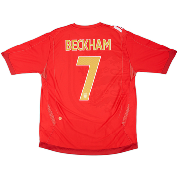 2006-08 England Away Shirt Beckham #7 - 5/10 - (XL)