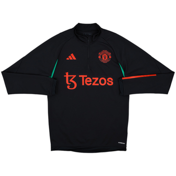 2023-24 Manchester United adidas 1/4 Zip Drill Top - 9/10 - (S)