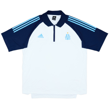 2002-03 Olympique Marseille adidas 1/4 Zip Polo Shirt - 8/10 - (L/XL)
