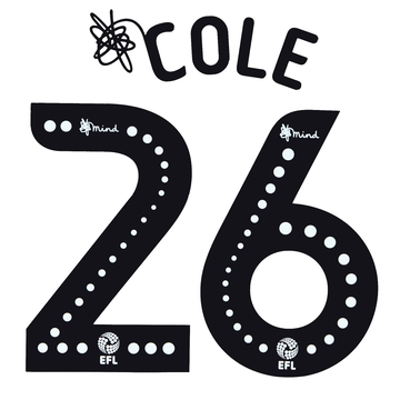 2018-19 Derby County Home Cole #26 EFL Name Set