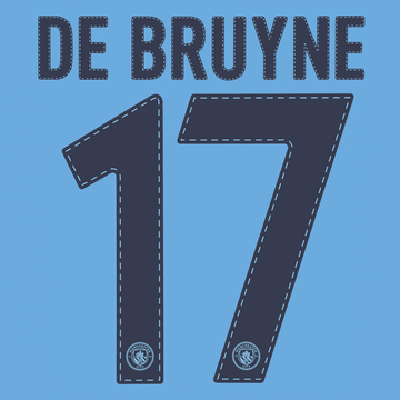 2022-23 Manchester City Home Cup De Bruyne #17 Name Set