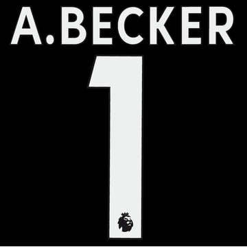 2019-23 Liverpool A. Becker #1 White Premier League Name Set