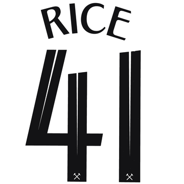 2022-23 West Ham Third Cup Rice #41 Name Set