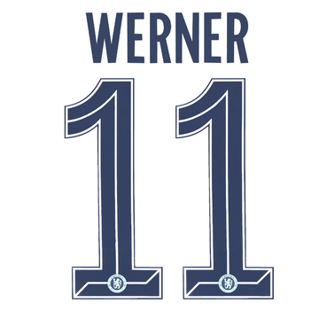 2020-21 Chelsea Away Cup Werner #11 Name Set