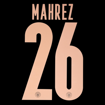 2020-21 Manchester City Away Mahrez #26 Cup Name Set