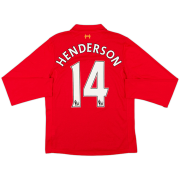 2012-13 Liverpool Home L/S Shirt Henderson #14 - 8/10 - (S)