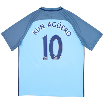 2016-17 Manchester City Home Shirt Kun Aguero #10 - 8/10 - (XL)