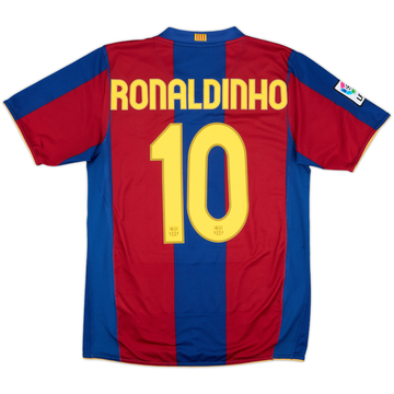 2007-08 Barcelona Home Shirt Ronaldinho #10 - 8/10 - (S)