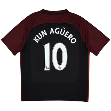 2016-17 Manchester City Away Shirt Kun Aguero #10 - 8/10 - (L)