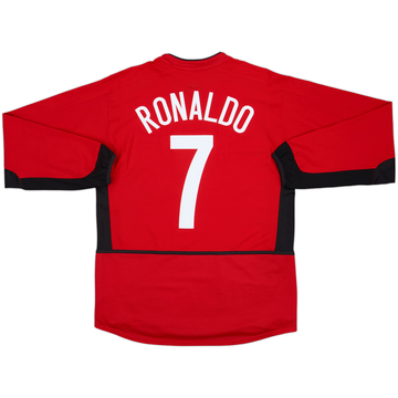 2002-04 Manchester United Home L/S Shirt Ronaldo #7 - 10/10 - (M)