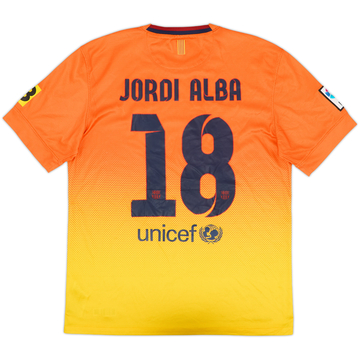 2012-13 Barcelona Away Shirt Jordi Alba #18 - 6/10 - (M)
