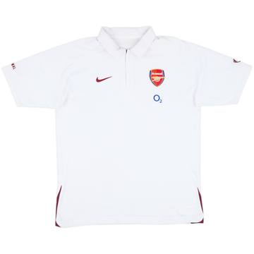 2006-07 Arsenal Nike 1/4 Zip Polo Shirt - 6/10 - (L)